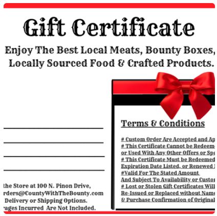 Gift Certificates- $100.00